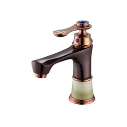 yile single handle brass bathroom faucet with jade