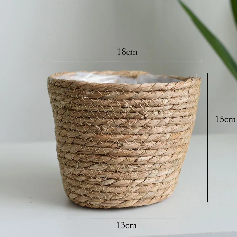Natural Craft Seagrass Woven Plant Baskets Holder Container or Seagrass Woven Plant Pots