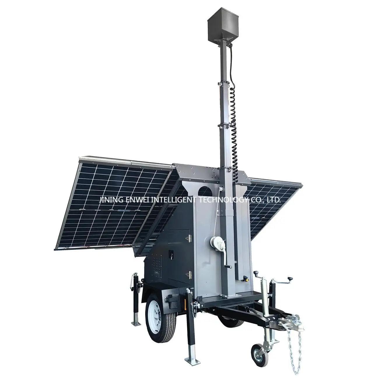 3*400W solar panels security mobile surveillance camera cctv trailer for construction site monitoring