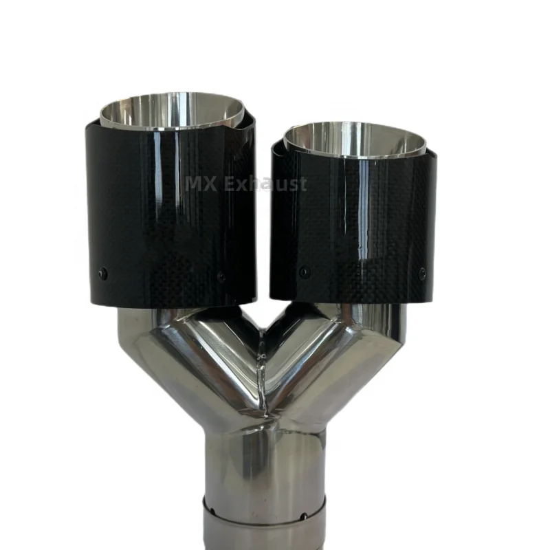 Universal High Quality Car Carbon Fiber Dual Exhaust End Tips Pipes Performance Carbon Exhaust Pipes