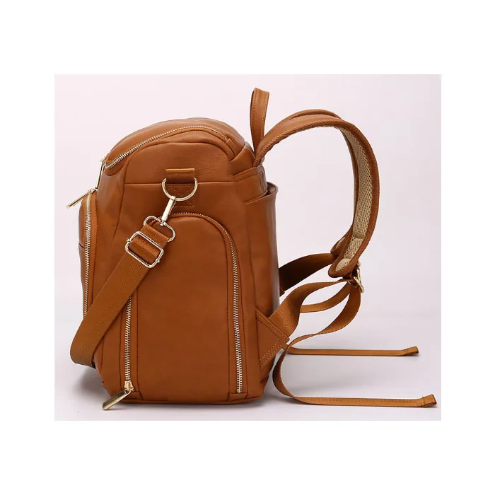 5 Piece PU Leather Diaper Bag with Bottle Warmer