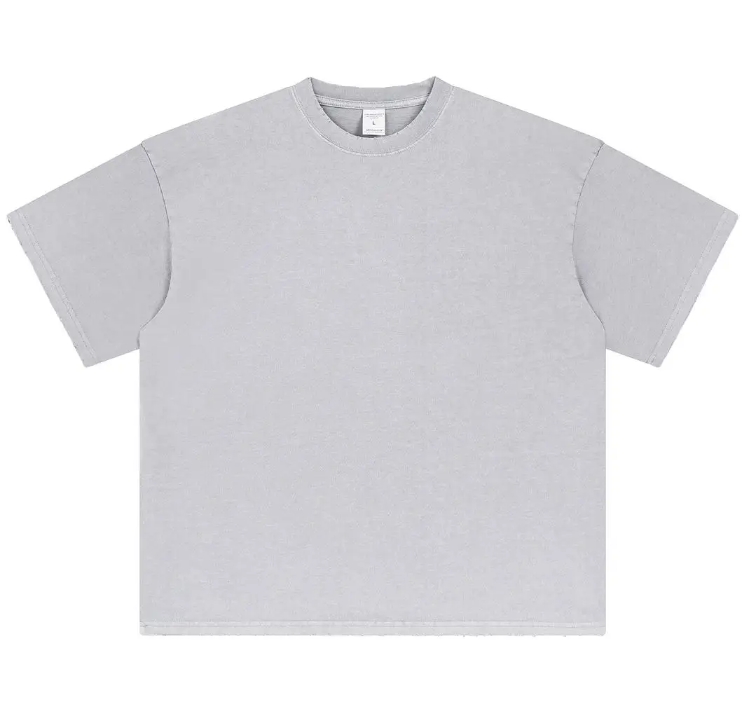 Custom Plain Black Oversized Acid Washed T-shirt Tee T Shirts Print Wholesale Blank Stone Distressed Vintage Washed Tshirt