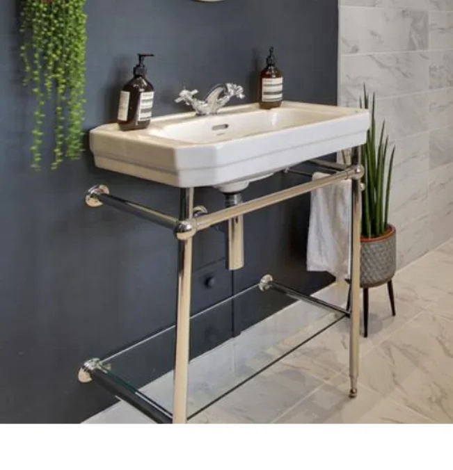 Stone 24 In. X 19 In. D X 24 In. H Vanity In Stainless Steel ith Porcelain Top In hite ith hite Basin Stainless Leg System