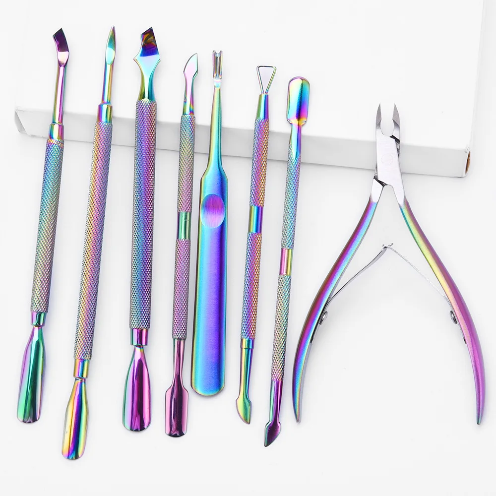 Stainless Steel Manicure Pedicure Tool Stainless Steel Double Head Cuticle Pusher for  Cuticle Remover Accessories