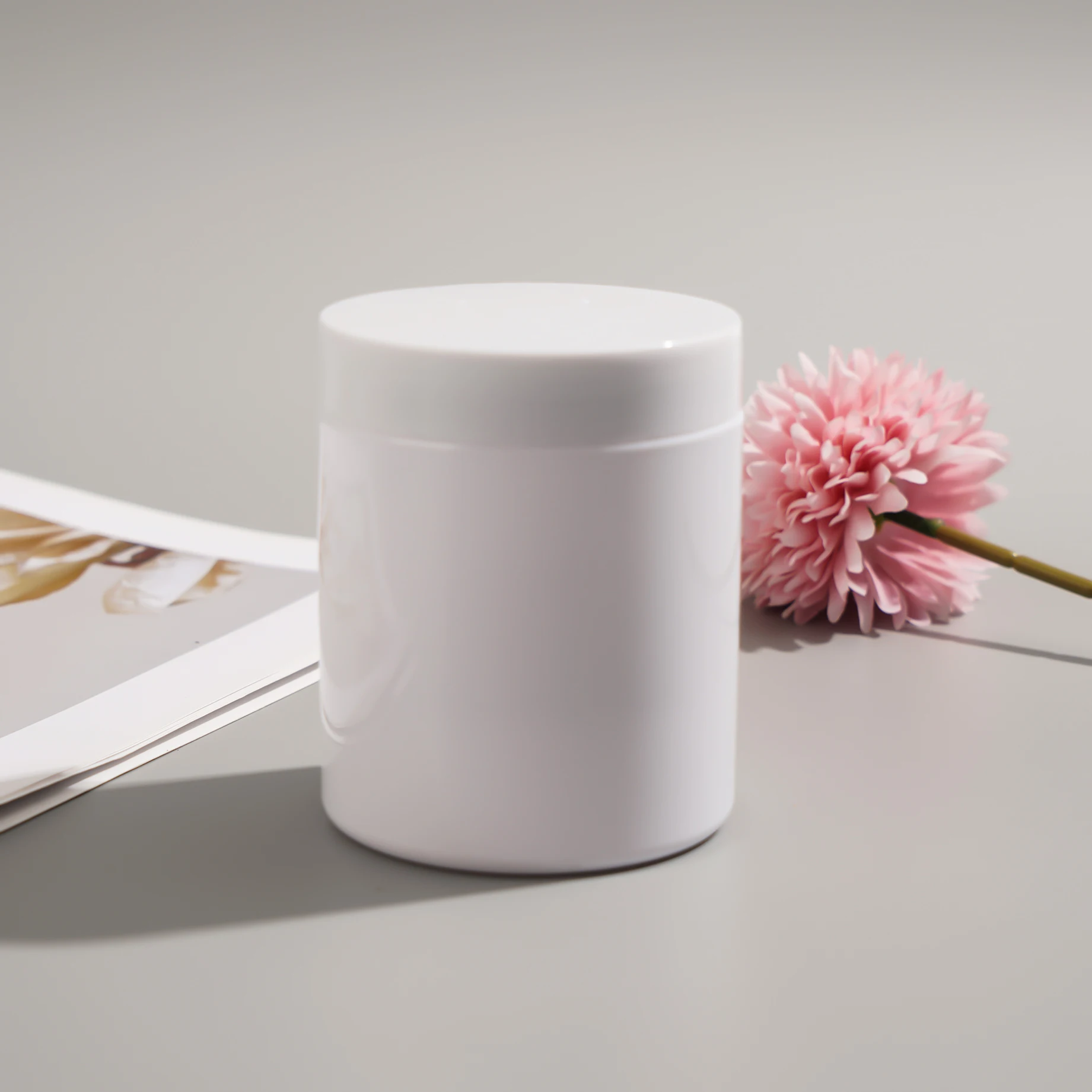 Large Volume 200g 500g 2oz 4oz white pet plastic jar Custom Cosmetics Packaging Cream body lotion jar pill bottle