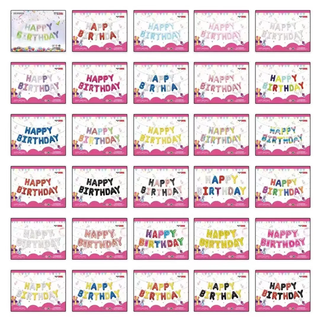 Startparty Letter 16 inch Balloons Party Decorations Helium Aluminum Colorful Happy Birthday Foil Balloon Wedding Party Supplies
