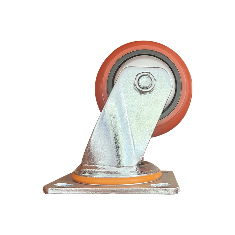 Steel Solid High Elastic Industrial Rubber Wheels Durable Medium Duty Trolley Caster Wheels