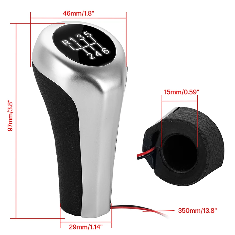 5 6 Speed LED Light Gear Shift Knob Shifter Lever Ball For BMW F30 E60 E90 E46 E34 E39 X1 E84 X4 F26 M3 M4 M5 Car Interior Parts