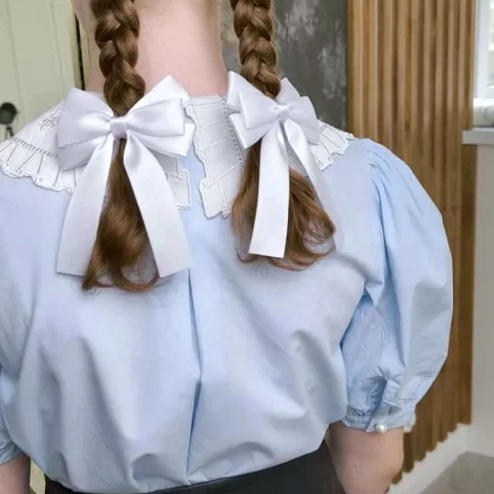 Wholesale Ribbon Bow Hairpin Girls Hair accessories Solid color headwear bow scrunchie