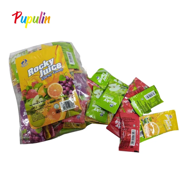 Wholesale Custom Vegan Colorful Mixed Fruit Flavour Gummy  Bean Bag Packing Mixed Mini Soft Chewy Candy crunch candy
