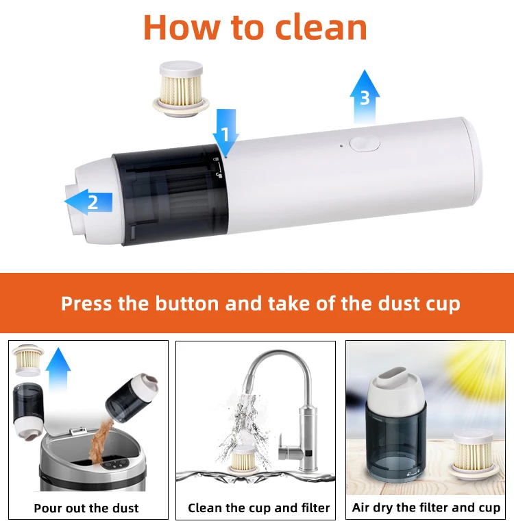 Hot Sale Mini Handheld Cordless Vacuum Cleaner for car Portable Wireless Strong Suction Blow And Suck High Power car Vacuum