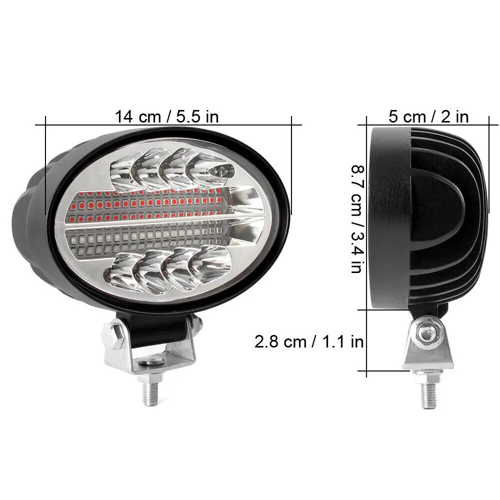 5.5inch 144W Oval Waterproof Spot Flood Beam Combo Strobe Flash Led Work Light Bar Driving light fog lamp for 12V 24V Car Truck
