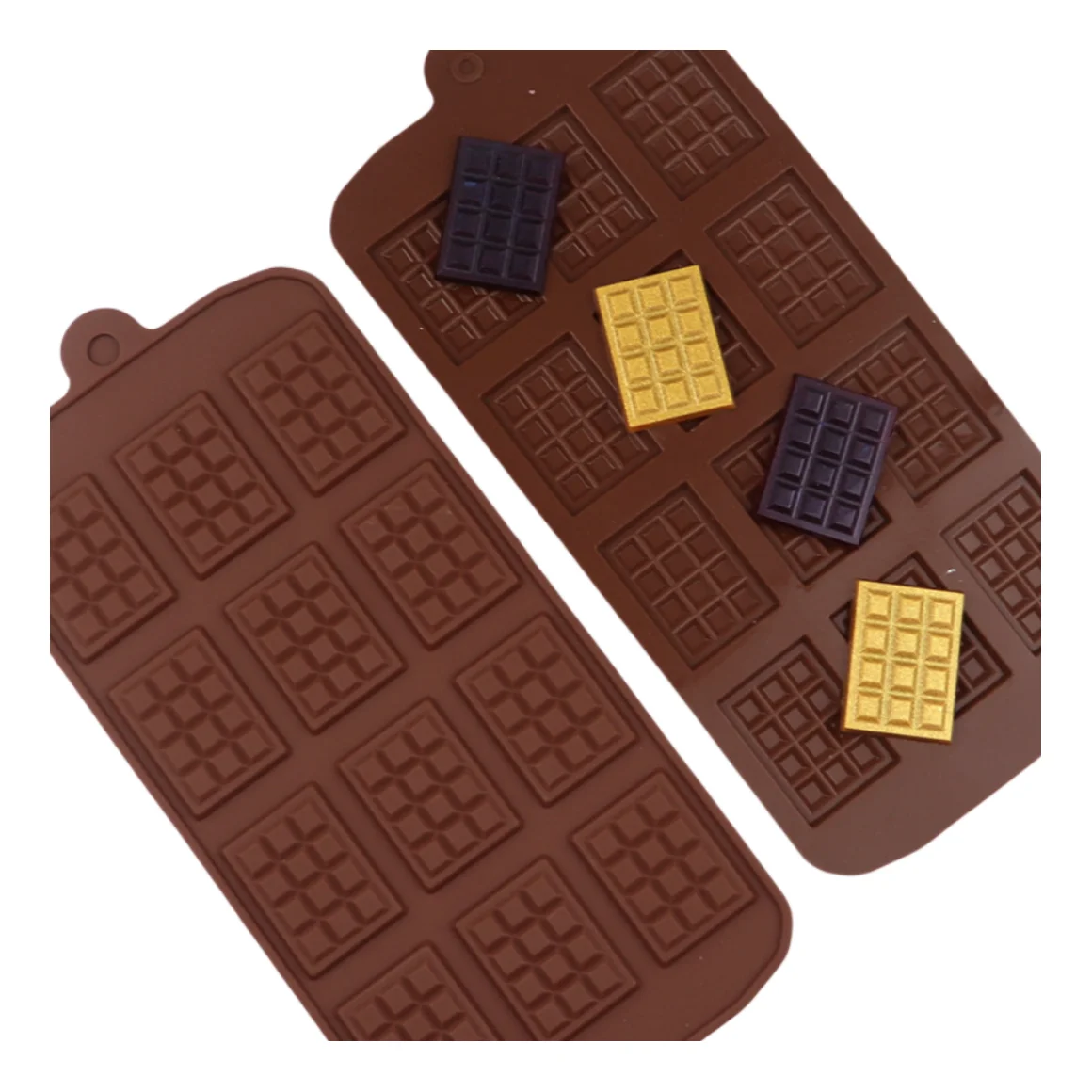 Hot 12 Cavity Silicone Waffle Mold Thin Skinned Chocolate Maker Silicone Sugar Flipping Tray DIY Baking Tool