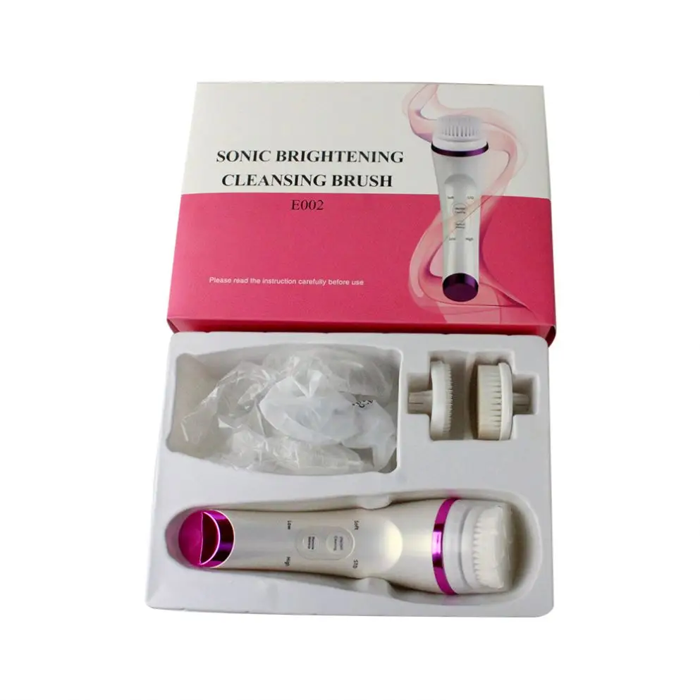 Trending Products 2024 New Arrivals Waterproof Vibrating Sonic Facial Brush With 3 Replaceable Heads