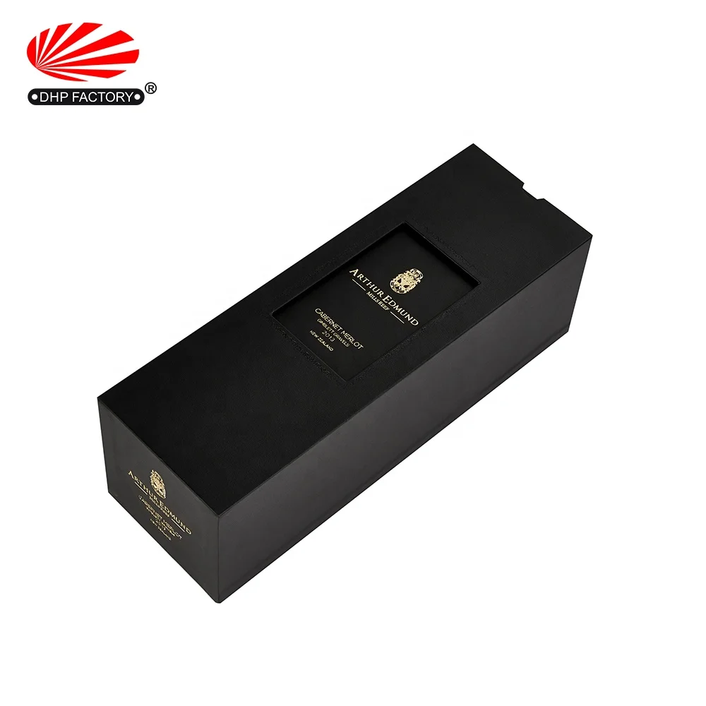 Customized Luxury Black Matt Lamination Rigid Cardboard Liquor Set Packaging Gift Boxes Champagne Whisky Red Wine Bottles