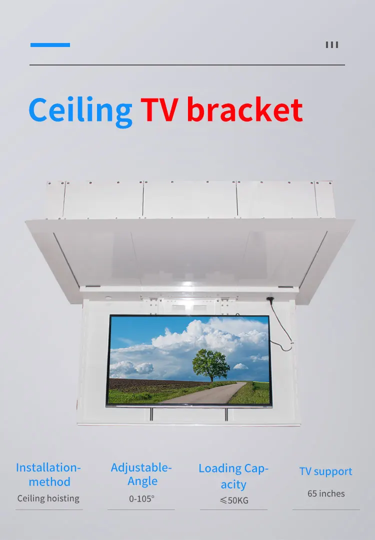 Wholesale Vesa Intelligent Flip Down Ceiling TV Bracket Mount with Remote/Central/Wired 3 Control way