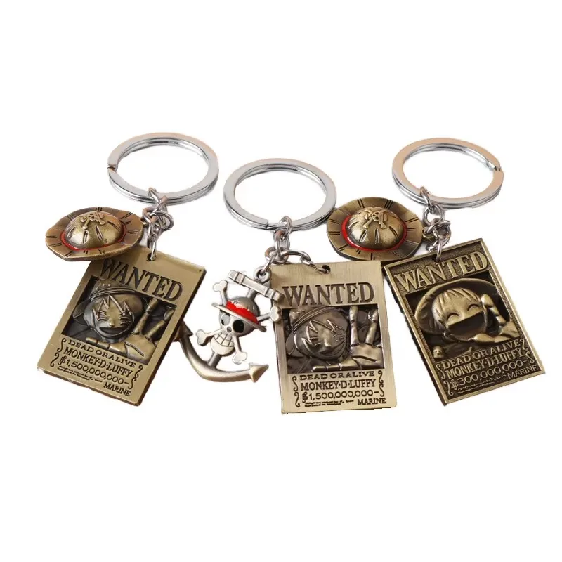Best sale Anime Luffy Roronoa Zoro Sanji Chopper Alloy key chain Robin Figure Combination Metal Key Holder