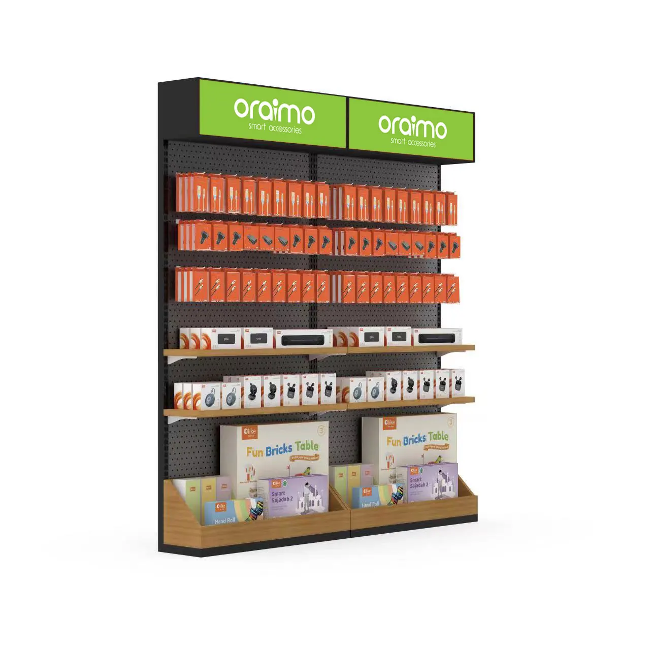 Customized Mobile Phone Accessories Rack Wall Display Cabinet Cell Phone Metal Shelves For Phone Case