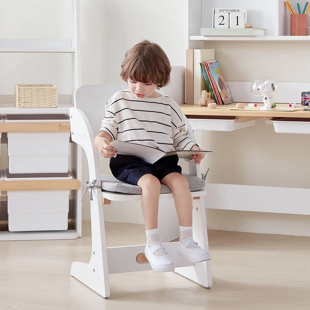 Only B2B Boori Wooden Height Adjustable Student Kids Study Desk Table Chair Set For Children