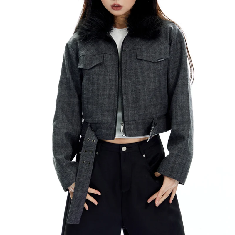 Женская байкерская куртка на молнии