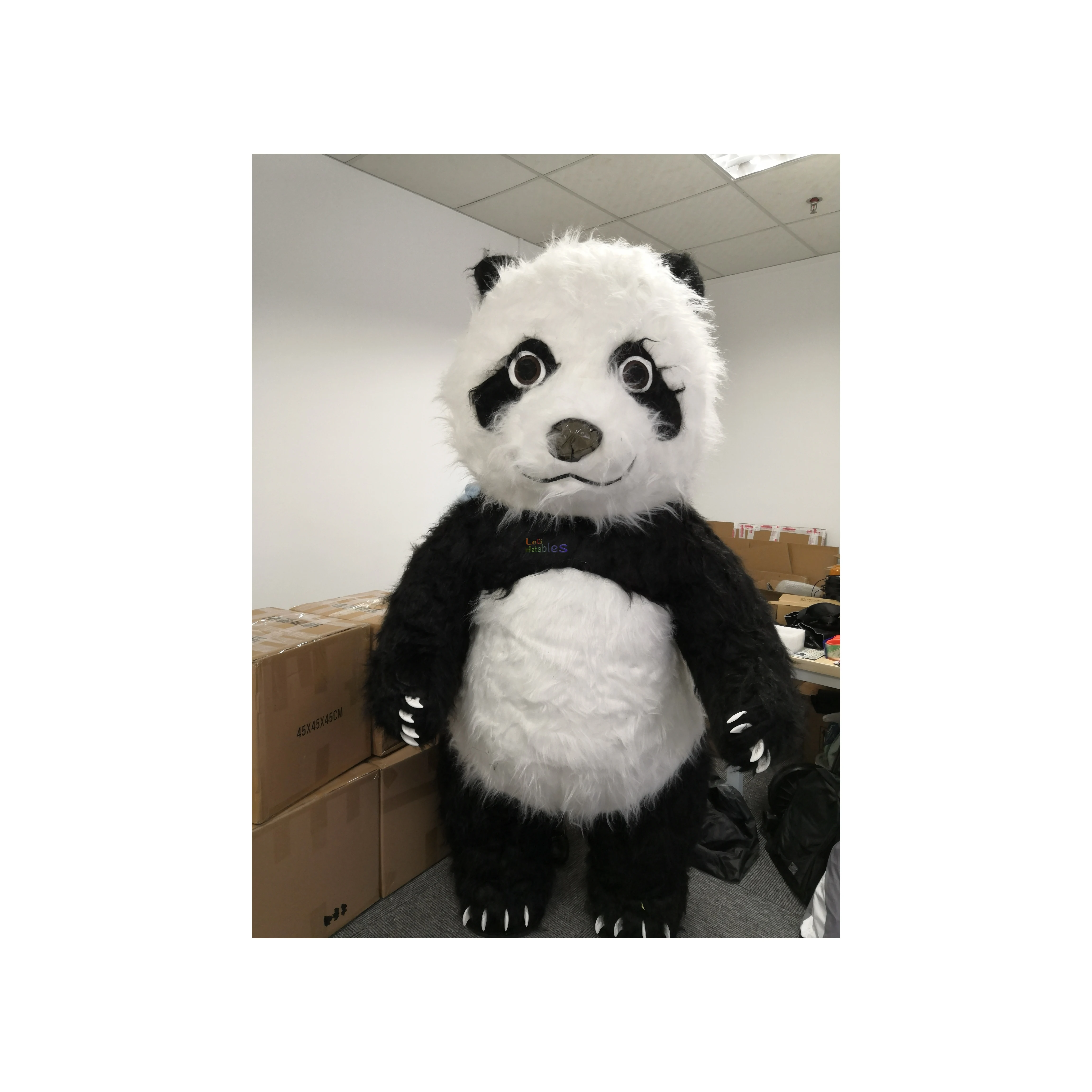 Popular 2m/6.6ft High Giant Panda Inflatable Mascot Costume High Quality Inflatable Panda Mascot Costume for Adult 1 Piece Leqi