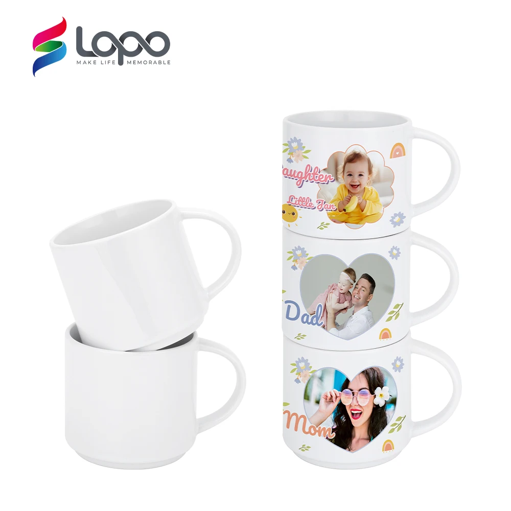 New Wholesale Drinking Reusable Ceramic Blanks Coffee Tea Mugs To Sublimate 15Oz Stackable Cups Set Sublimation