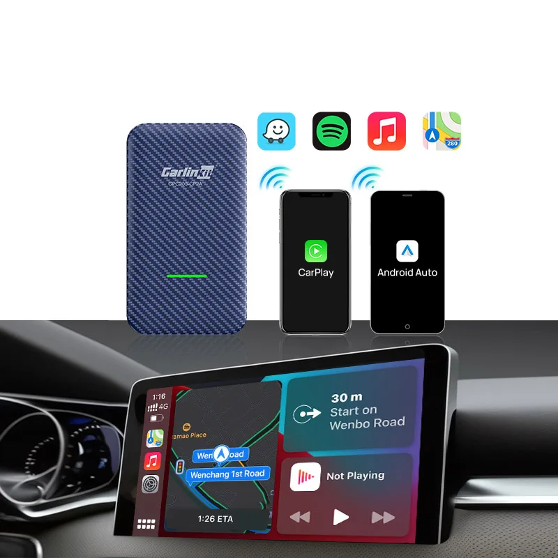 Carlinkit 4.0 plug and play wireless Carplay Android auto dongle portable Carplay