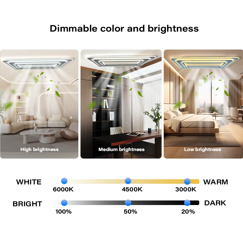 Banqcn Household bladeless simple ceiling lamp Intelligent remote control voice control LED chandelier ceiling fan with light