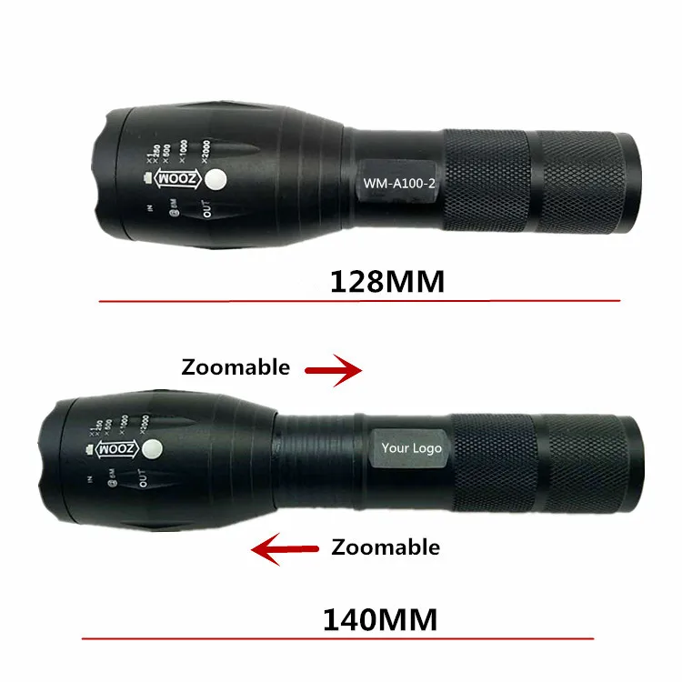 1000 Super Bright High Lumen Led Flashlight,XML T6 10W 5 Modes Zoom Water Resistant Led Emergency Torch Light For Camping