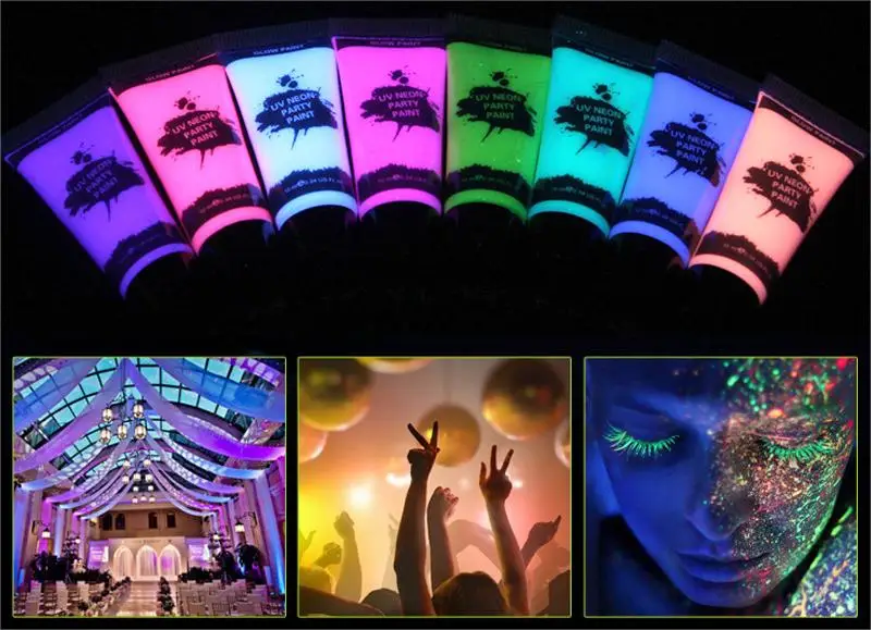 Professional Face Painting Kit Glow In The Dark 10ml Face And Body Paint