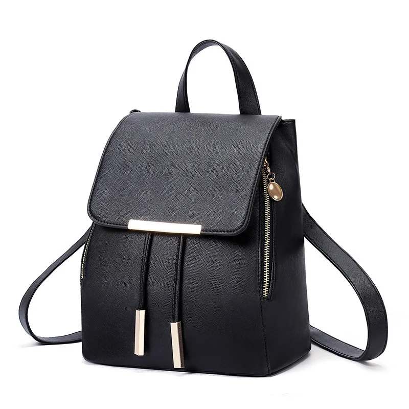 2024 Trend college style travel bag PU leather women laptop backpacks college school bags backpack girls