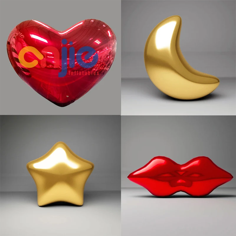 PVC Inflatable Wedding Party Love Decoration Heart shaped mirror ball hanging from ceiling