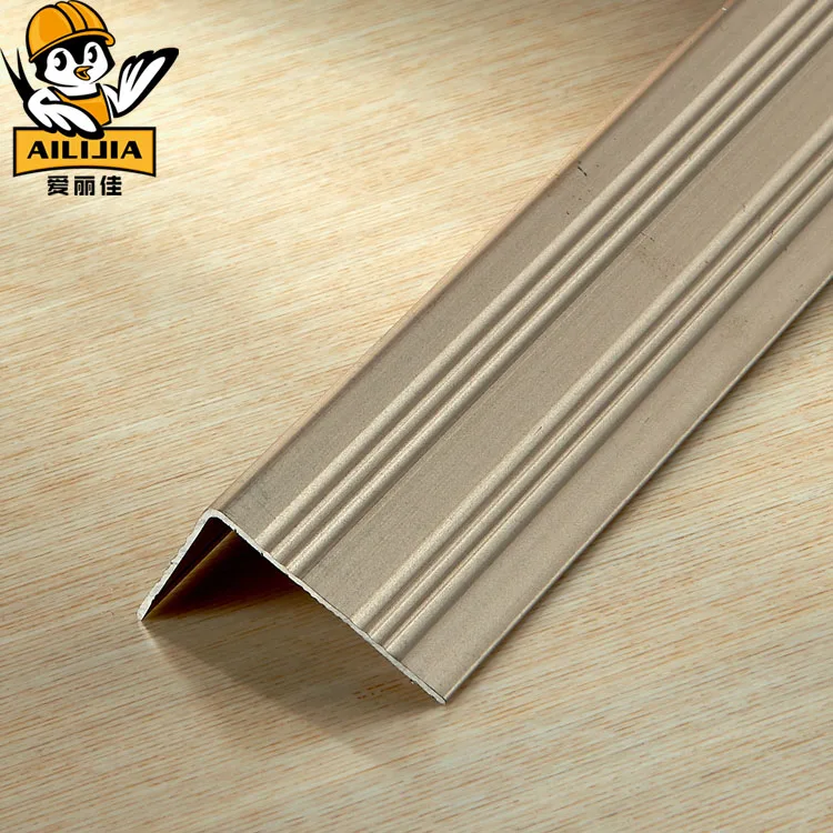 laminate floors wood grain metal anti-slip aluminium stair nosing with ceramic tile