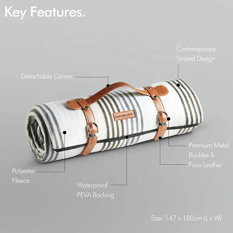 Custom Logo Wholesale Picnic Rug, Portable Foldable Sand Free Pocket Size Waterproof Outdoor Blanket Beach Mat for Camping/