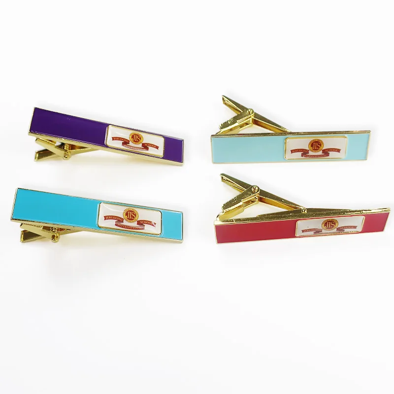 Оптовая продажа дешевый Пользовательский логотип сделайте свой собственный Мужской металлический золотистый зажим для галстука мужчин с