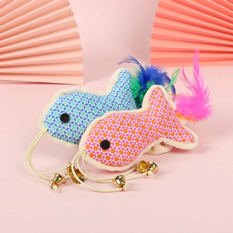 PSM direct selling hot selling in Amazon sound simulated long tailed fish toys for pets to gnaw