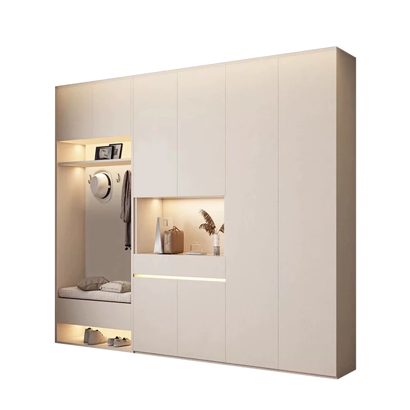Customized Entryway Shoe Cabinet Entryway Cabinet Sitting Bench All-In-One Household Against Wall Storage Entry Door Cabinet
