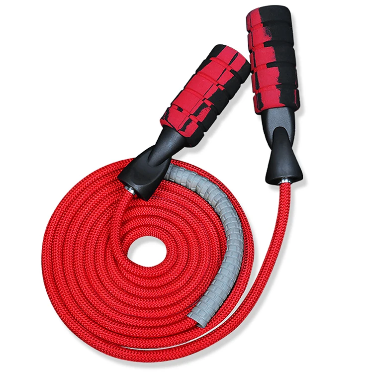 Custom logo Adjustable Length heavy handle Skipping Ropes weighted heavy fitness jump rope