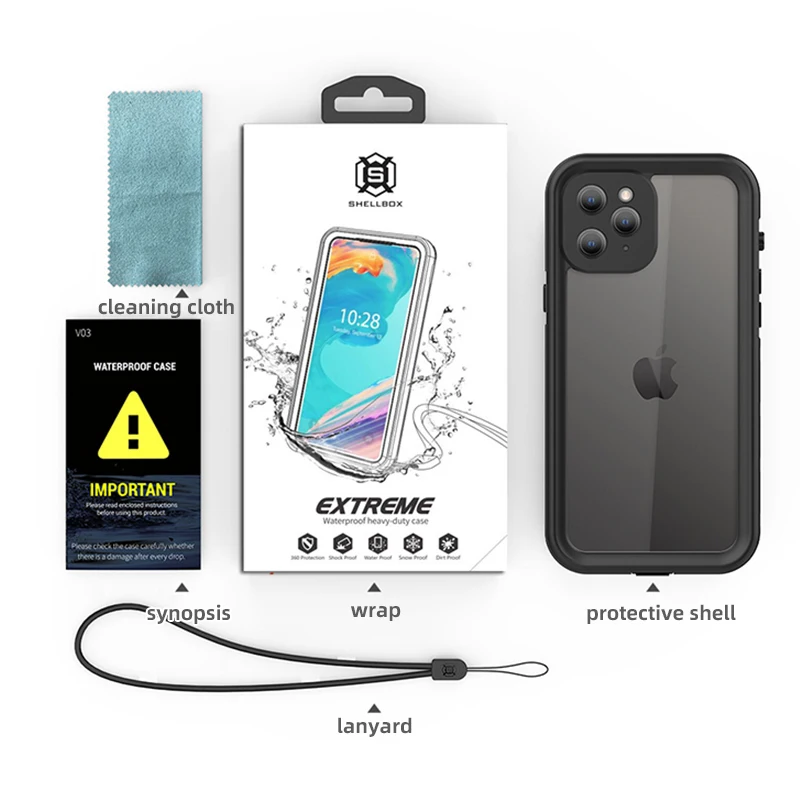 Доступно для iPhone12 Pro max водонепроницаемый чехол Маленькая прозрачная всеобъемлющая оболочка