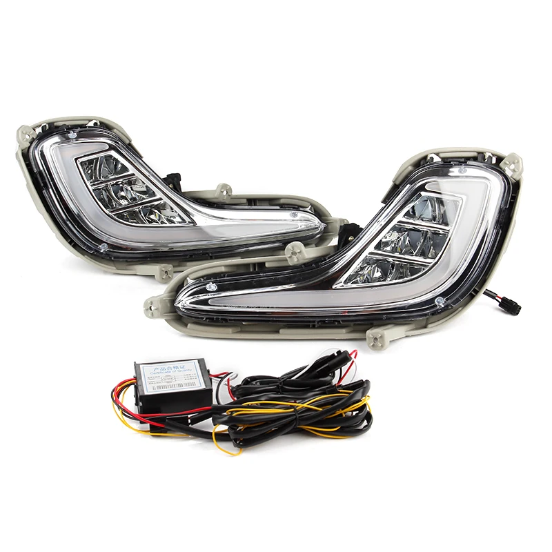 KEEN высокомощный 12 В двухцветный СВЕТОДИОДНЫЙ дневной ходовой свет DRL для Hyundai Accent 2012-2014 с Янтарной функцией