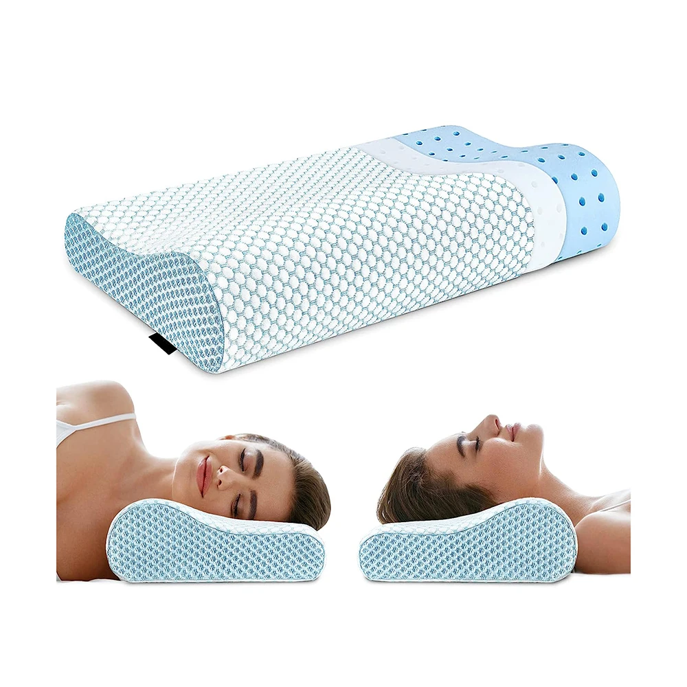 Adjustable Ergonomic Cervical Memory Foam Orthopedic Pain Relief Neck Pillow Sleeping Pillows for Back, Stomach Sleepers
