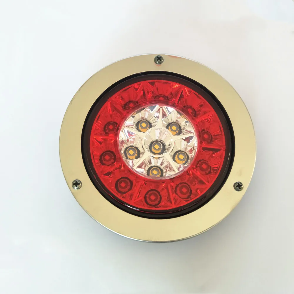 
4inch LED Trailer Truck Stop Tail Lights Amber Turn Signal Round Lamp 