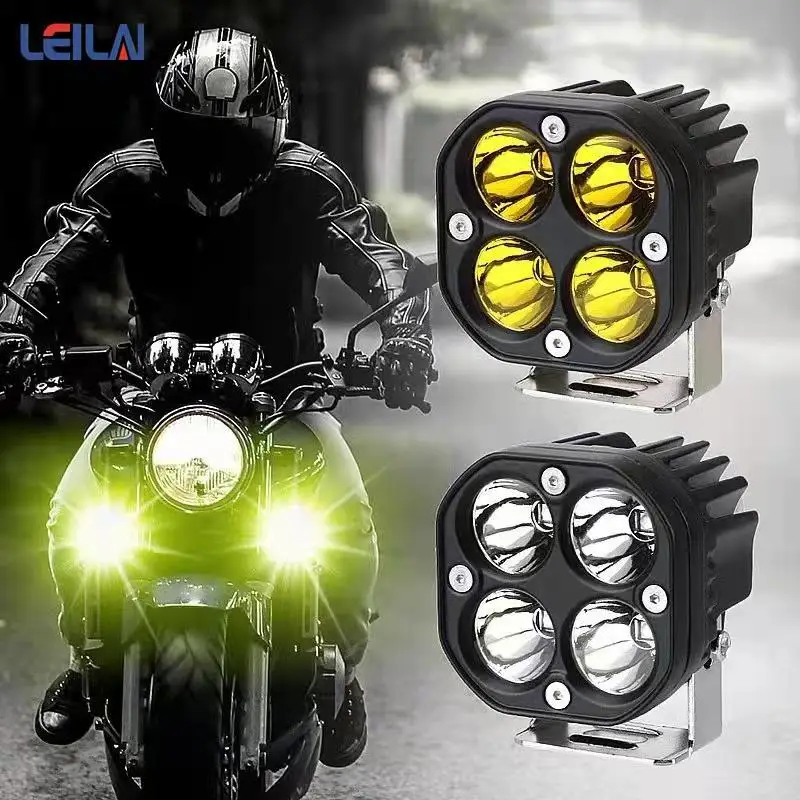 Hot Sale Yellow And White Dual Color 3 Inch 40W LED Driving Light Universal Fit For Motorcycle Tractor LED Work Light