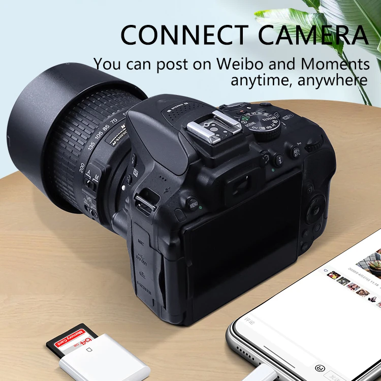 2021 SD Card Reader Mobile Card Reader Adapter Camera SD Card Reader USB OTG Adapter Cable and Mobile Phone Adapter