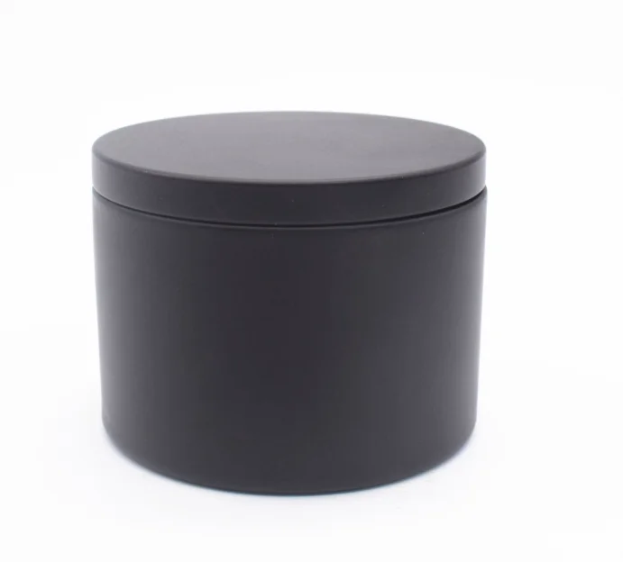 Stock 4oz candle cans Wholesale all black white metal scented candle tins 8oz empty cans for candles candy tea tins
