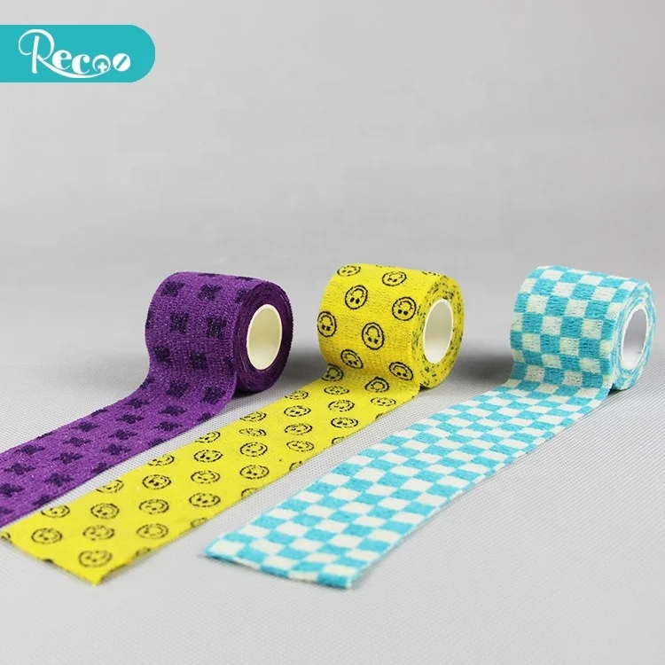 Recoo Self-Adherent Wrap Neon Rainbow Pack, Cohesive bandage 3 Inches x 5 Yards