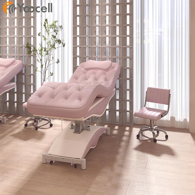 Yoocell beauty salon furniture 3 motors electric massage salon table bed eyelashes facial spa bed tatoo chair for nail salon