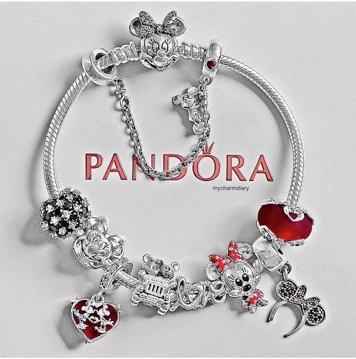 Fashion Designer Mickey DIY Pendant Beads Fine Women Pulsera 100%  ALE S925 Sterling Silver Original Pan do raes Charm Bracelet
