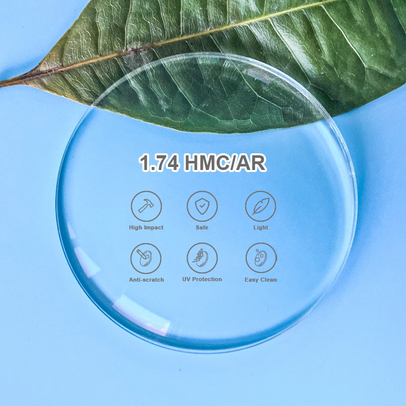 Поставка линз Danyang высококачественные 1 74 линзы HMC тонкие оптические