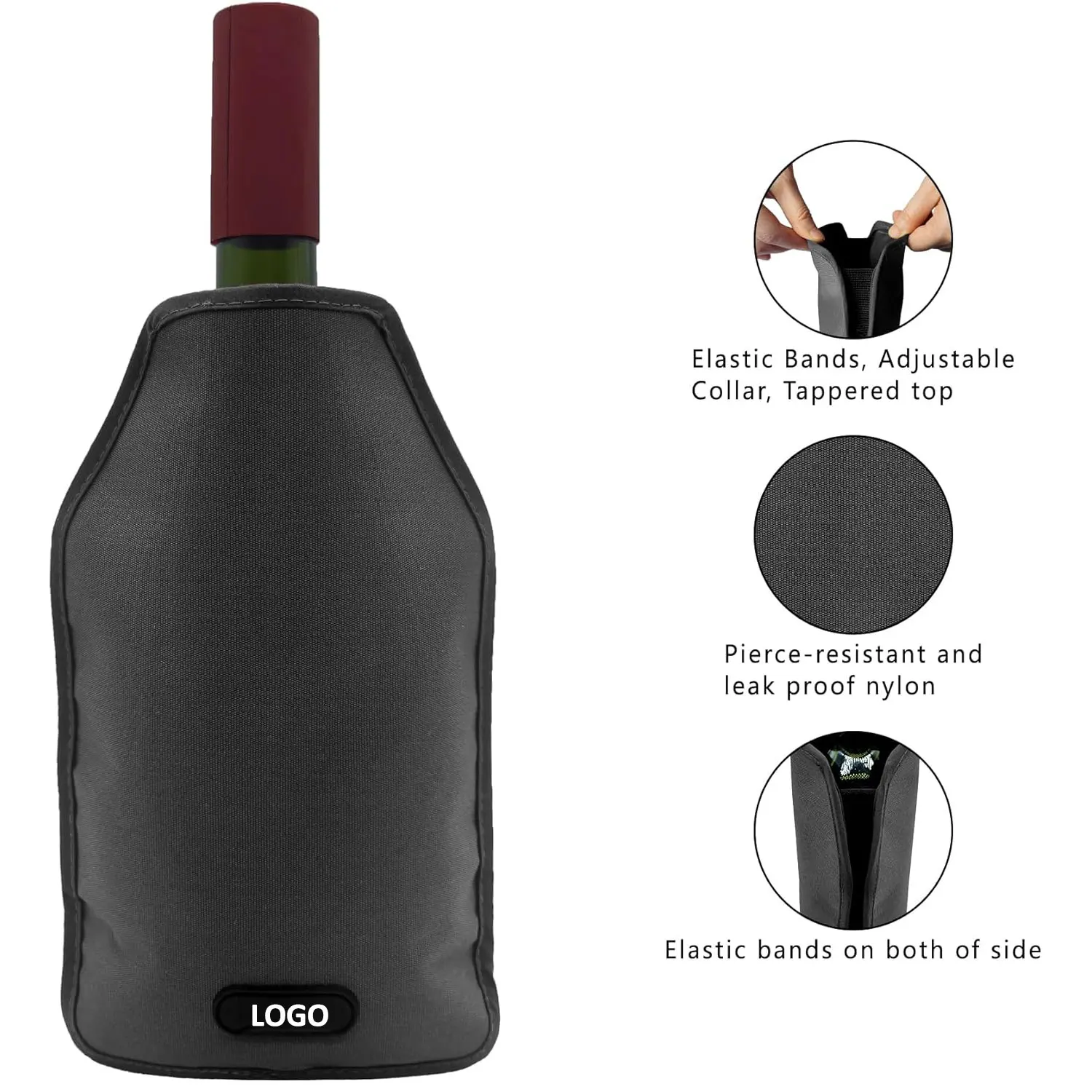 Wine Cooler Sleeve with Protector Keep Cool and Chill 2 Hours Up for White Red Wine,wine bottle cooler sleeve